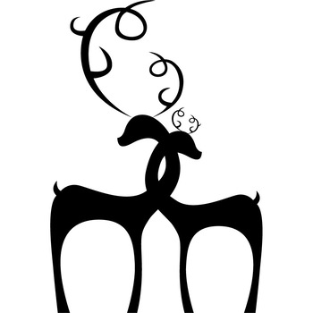 Cerbii indragostiti - Sticker Decorativ - Negru - 119 x 175 cm Cerbii indragostiti - Sticker Decorativ - Negru - 119 x 175 cm