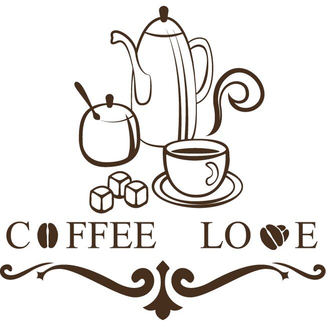 Coffee Love - Sticker Decorativ - Choco - 124 x 119 cm