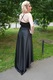 Rochie lunga, accesorizata cu o fundita si cristale,D&J Exclusive,Negru,40 EU