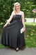 Rochie lunga, accesorizata cu o fundita si cristale,D&J Exclusive,Negru,40 EU