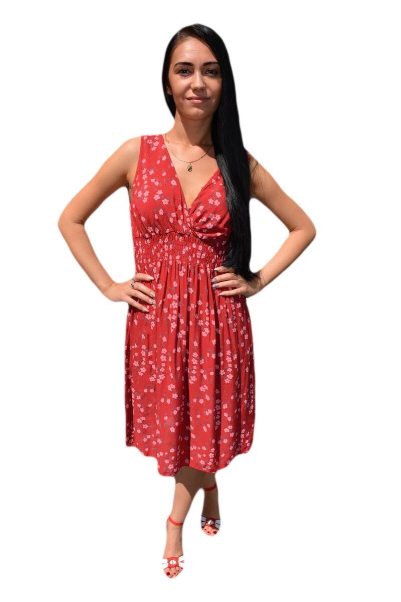 Rochie scurta fara maneca,D&J Exclusive, Rosu