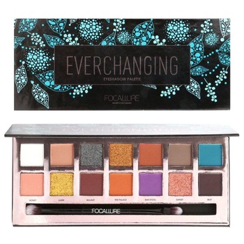 Paleta de farduri Focallure Everchanging cu 14 culori, mate si metalice, FA49E Paleta de farduri Focallure Everchanging cu 14 culori, mate si metalice, FA49E