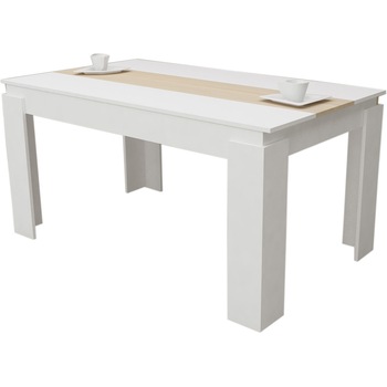 Masa Sufragerie Sani Viki 3, Alb/Stejar Sonoma Masa Sufragerie Sani Viki 3, Alb/Stejar Sonoma