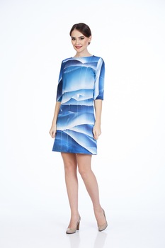 Rochie imprimata digital albastra Rochie imprimata digital albastra