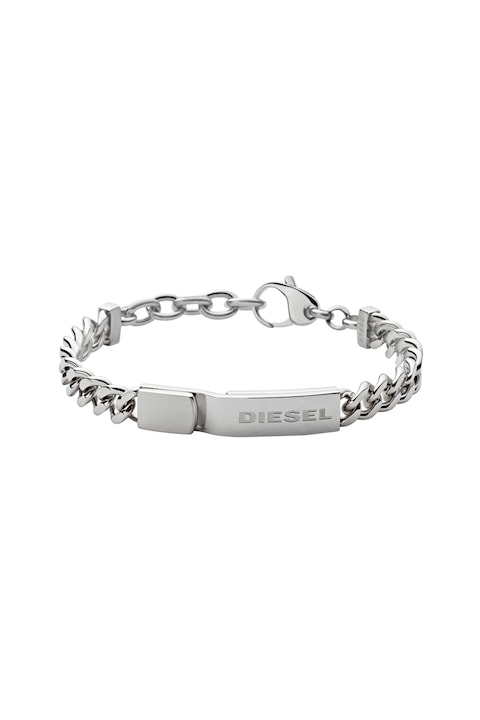 Diesel, Bratara din otel cu logo, Argintiu