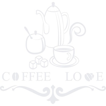 Coffee Love - Sticker Decorativ - Alb polar - 124 x 119 cm Coffee Love - Sticker Decorativ - Alb polar - 124 x 119 cm