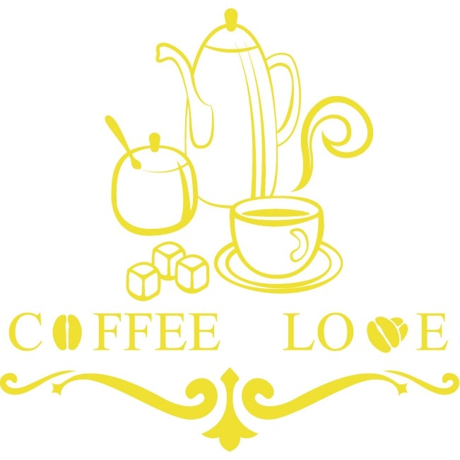 Coffee Love - Sticker Decorativ - Lemon - 93 x 89 cm