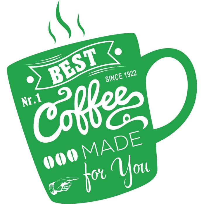 Best Coffee - Sticker Decorativ - Verde - 89 x 95 cm