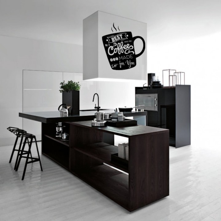 Best Coffee - Sticker Decorativ - Magenta - 119 x 127 cm