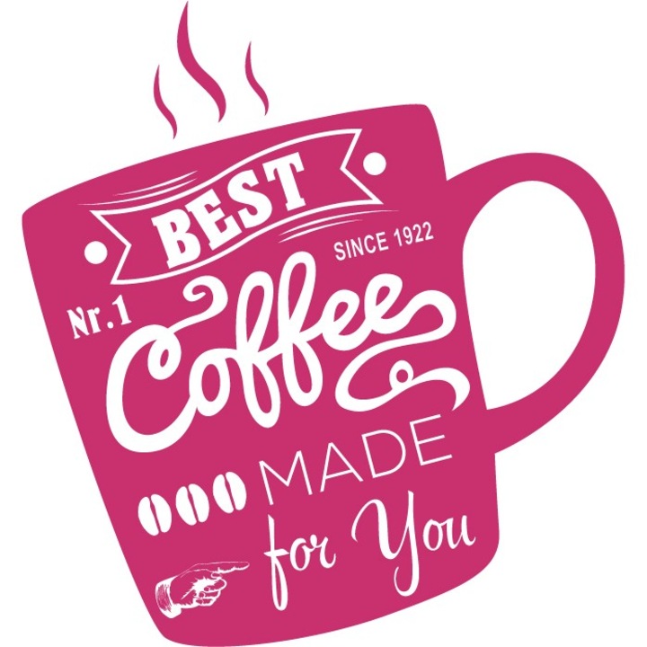Best Coffee - Sticker Decorativ - Magenta - 119 x 127 cm
