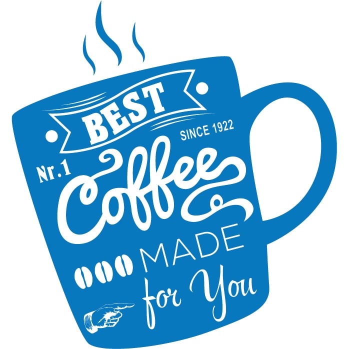 Best Coffee - Sticker Decorativ - Albastru - 89 x 95 cm