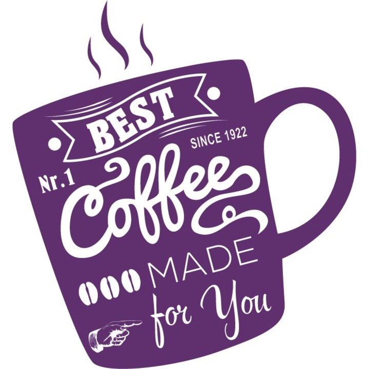 Best Coffee - Sticker Decorativ - Indigo - 119 x 127 cm