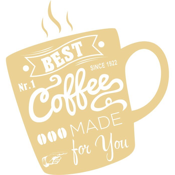 Best Coffee - Sticker Decorativ - Bej - 89 x 95 cm