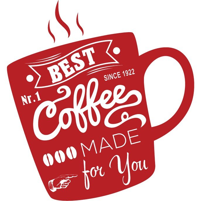 Best Coffee - Sticker Decorativ - Rosu Cardinal - 89 x 95 cm