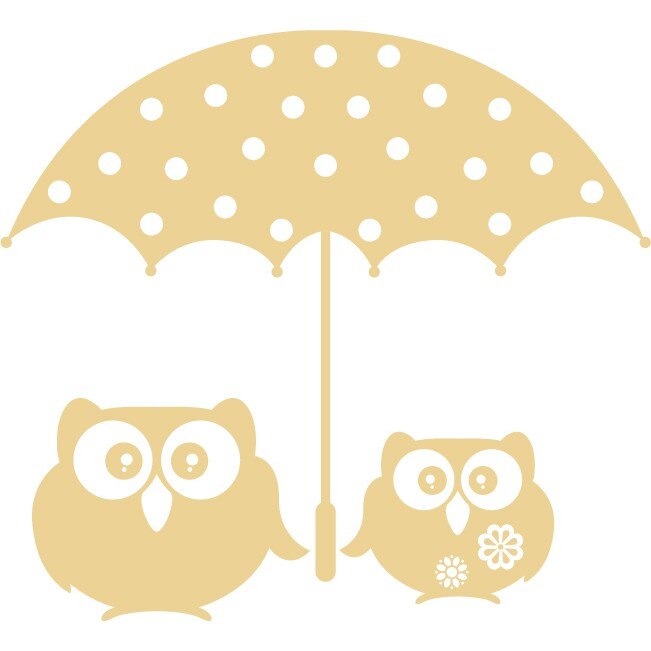 Bufnite sub umbrela - Sticker Decorativ - Bej - 131 x 119 cm