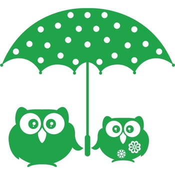 Bufnite sub umbrela - Sticker Decorativ - Verde - 131 x 119 cm Bufnite sub umbrela - Sticker Decorativ - Verde - 131 x 119 cm