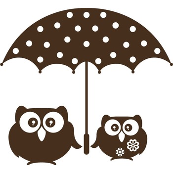 Bufnite sub umbrela - Sticker Decorativ - Choco - 98 x 89 cm Bufnite sub umbrela - Sticker Decorativ - Choco - 98 x 89 cm