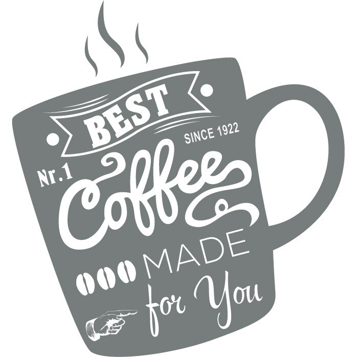 Best Coffee - Sticker Decorativ - Gri Metal - 89 x 95 cm