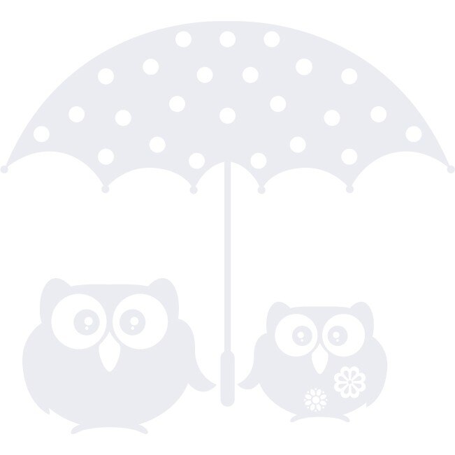 Bufnite sub umbrela - Sticker Decorativ - Alb polar - 98 x 89 cm