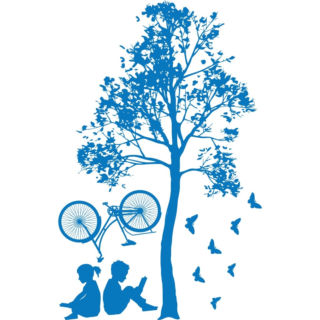 Odihna la umbra copacului - Sticker Decorativ - Albastru - 119 x 180 cm