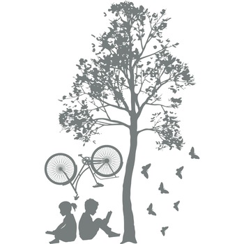 Odihna la umbra copacului - Sticker Decorativ - Gri Metal - 89 x 135 cm Odihna la umbra copacului - Sticker Decorativ - Gri Metal - 89 x 135 cm