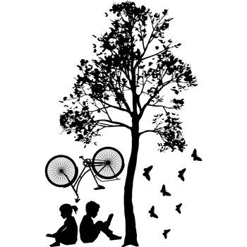 Odihna la umbra copacului - Sticker Decorativ - Negru - 89 x 135 cm Odihna la umbra copacului - Sticker Decorativ - Negru - 89 x 135 cm