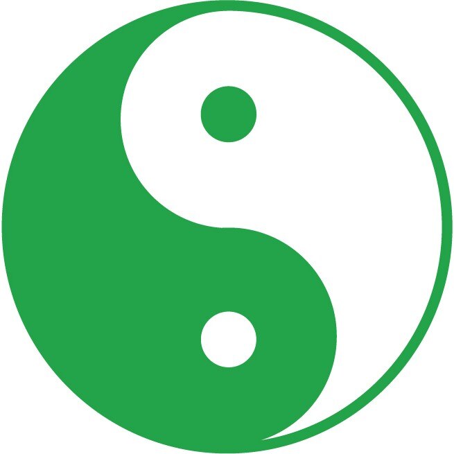 Yin Yang - Sticker Decorativ - Verde - 89 x 89 cm