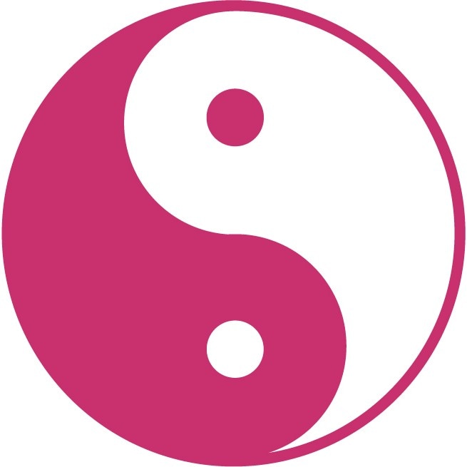 Yin Yang - Sticker Decorativ - Magenta - 89 x 89 cm