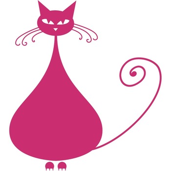 Pisica grasuta - Sticker Decorativ - Magenta - 106 x 119 cm Pisica grasuta - Sticker Decorativ - Magenta - 106 x 119 cm
