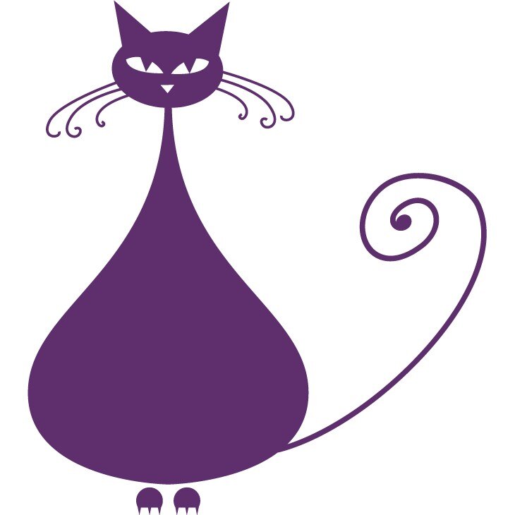 Pisica grasuta - Sticker Decorativ - Indigo - 80 x 89 cm