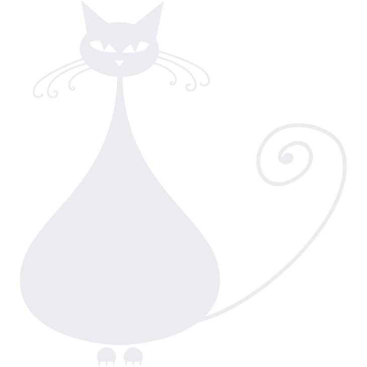 Pisica grasuta - Sticker Decorativ - Alb polar - 80 x 89 cm