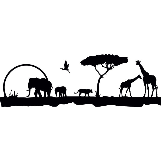 Africa - Sticker Decorativ - Negru - 150 x 50 cm