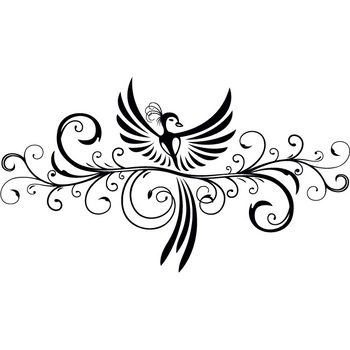 Pasarea Phoeni x - Sticker Decorativ - Negru - 135 x 76 cm Pasarea Phoeni x - Sticker Decorativ - Negru - 135 x 76 cm