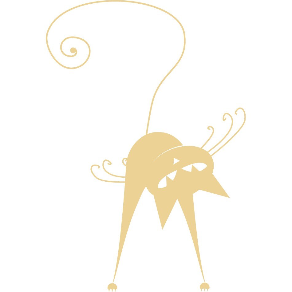 Pisica agatata - Sticker Decorativ - Bej - 81 x 119 cm