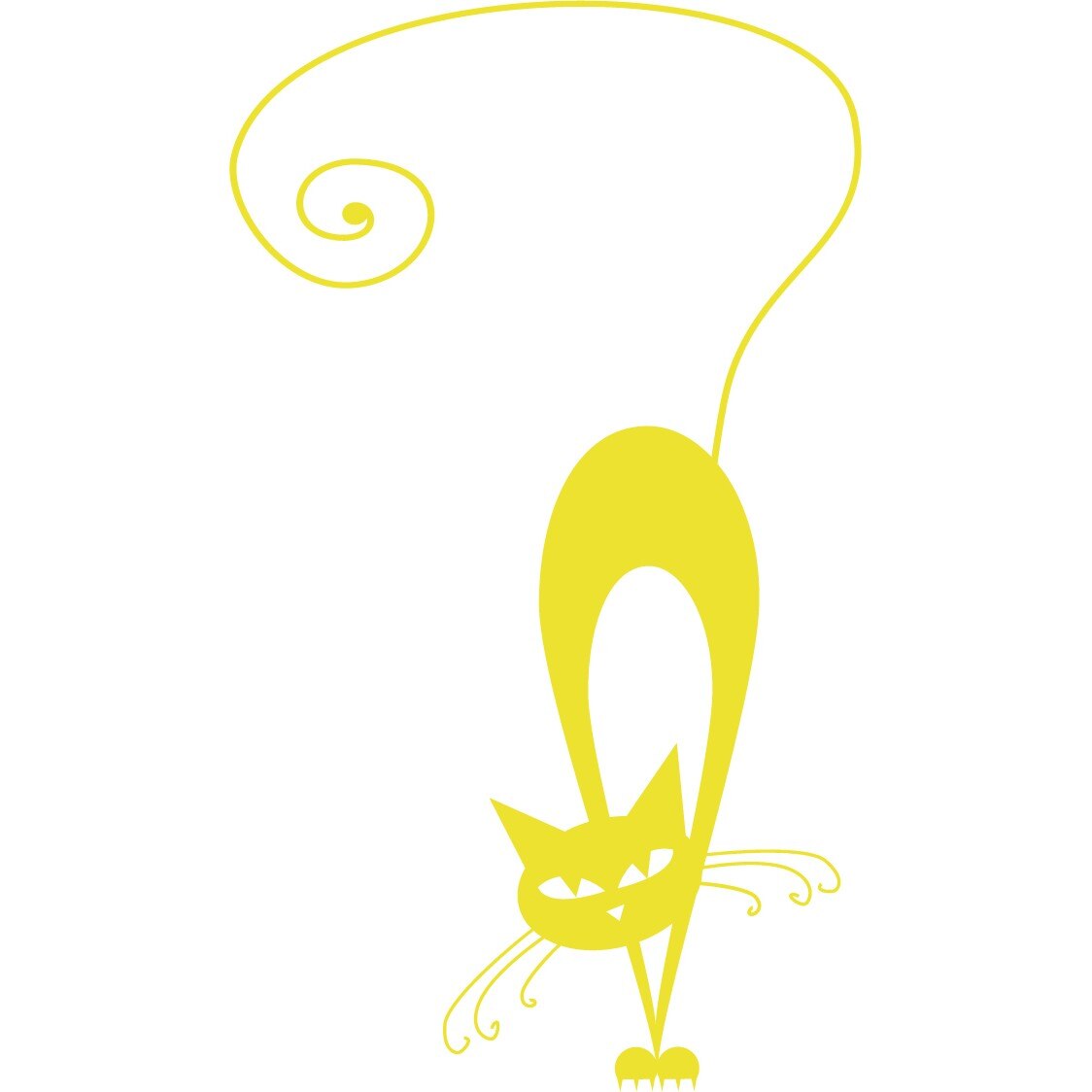 Pisica la panda - Sticker Decorativ - Lemon - 52 x 89 cm