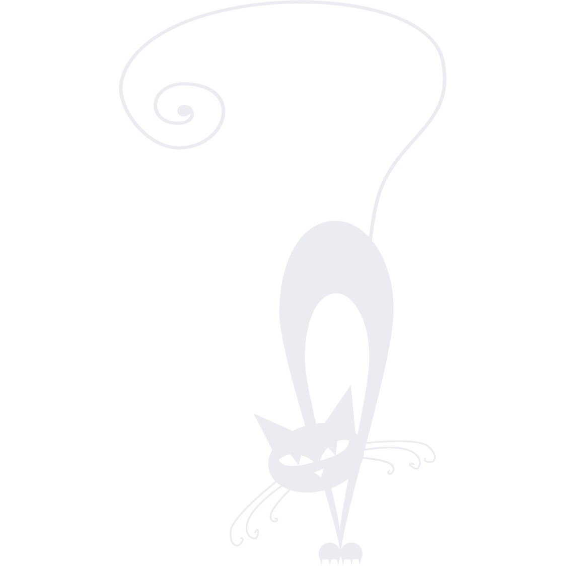 Pisica la panda - Sticker Decorativ - Alb polar - 52 x 89 cm