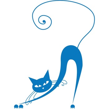 Pisica intinsa - Sticker Decorativ - Albastru - 66 x 89 cm Pisica intinsa - Sticker Decorativ - Albastru - 66 x 89 cm