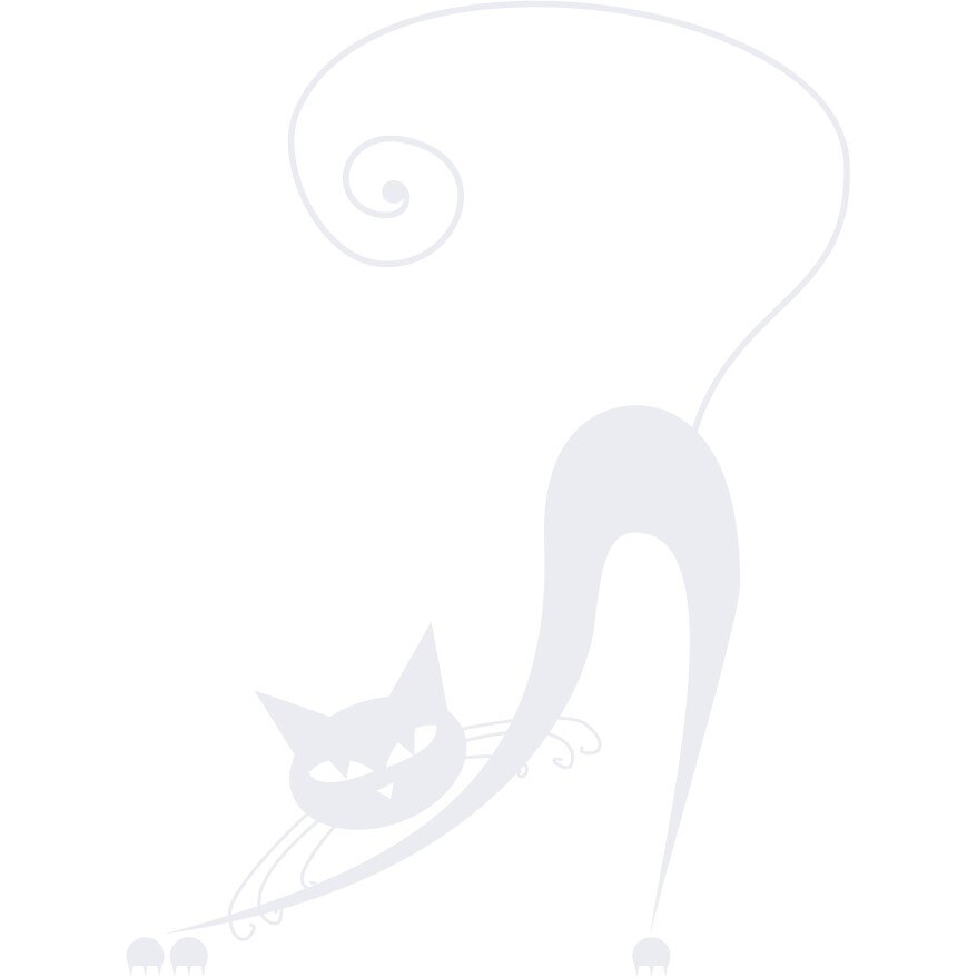 Pisica intinsa - Sticker Decorativ - Alb polar - 66 x 89 cm