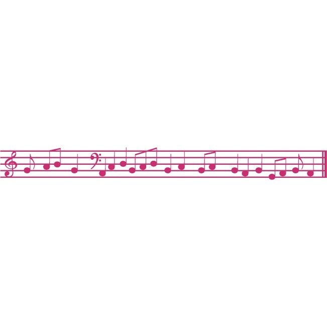 Note muzicale - Sticker Decorativ - Magenta - 119 x 12 cm
