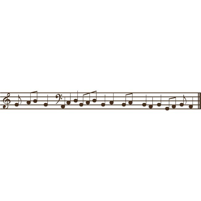 Note muzicale - Sticker Decorativ - Choco - 119 x 12 cm