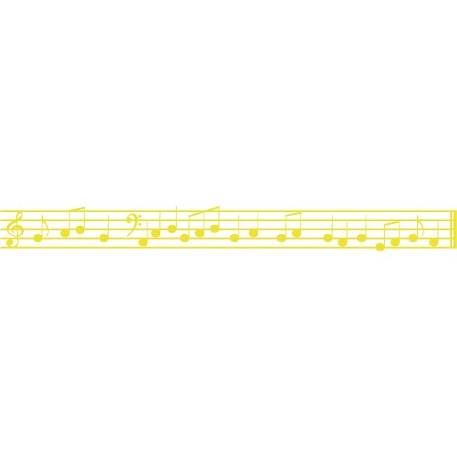 Note muzicale - Sticker Decorativ - Lemon - 119 x 12 cm