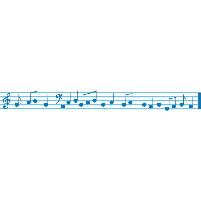 Note muzicale - Sticker Decorativ - Albastru - 119 x 12 cm