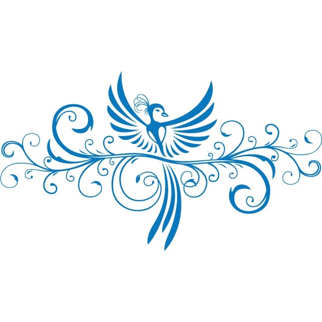 Pasarea Phoeni x - Sticker Decorativ - Albastru - 180 x 101 cm