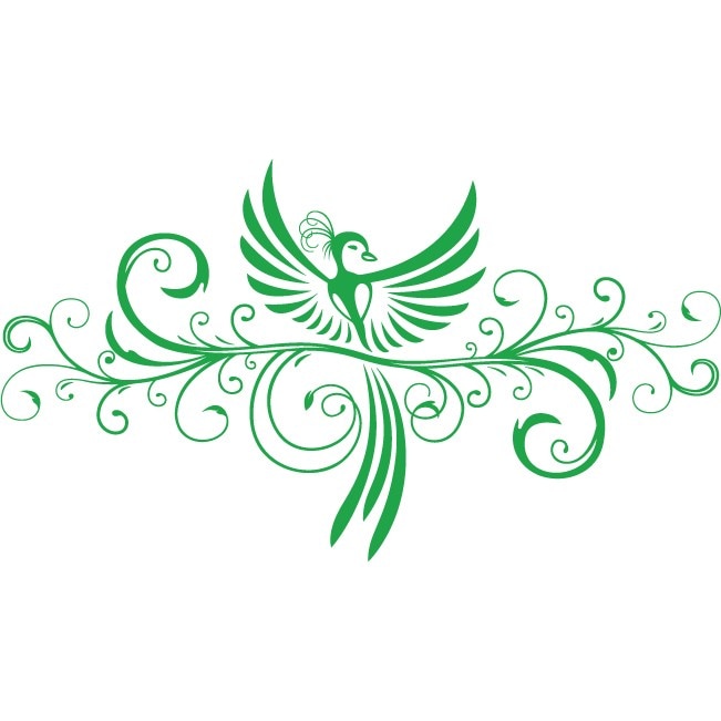 Pasarea Phoeni x - Sticker Decorativ - Verde - 180 x 101 cm