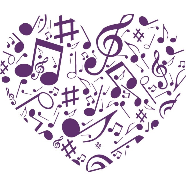 O inima muzicala - Sticker Decorativ - Indigo - 140 x 119 cm