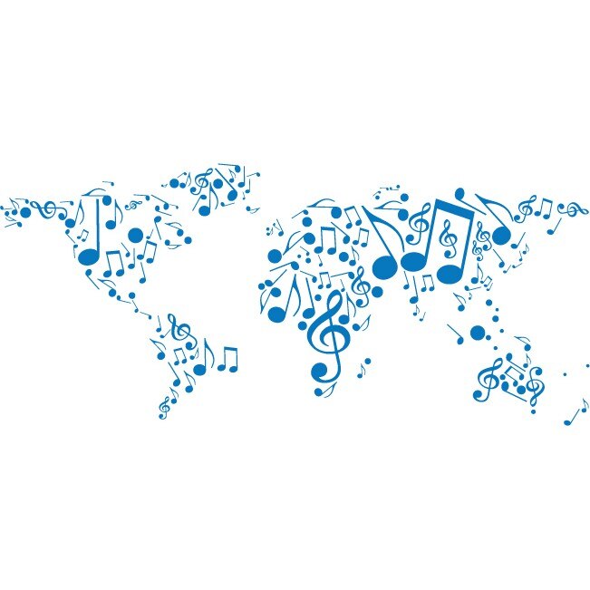 Tarile lumii danseaza - Sticker Decorativ - Albastru - 268 x 119 cm