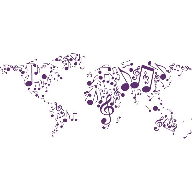 Tarile lumii danseaza - Sticker Decorativ - Indigo - 268 x 119 cm