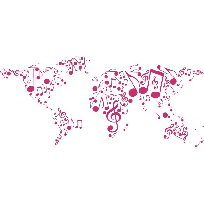 Tarile lumii danseaza - Sticker Decorativ - Magenta - 202 x 89 cm