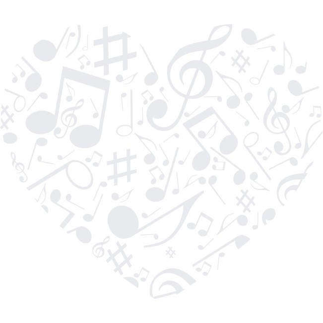 O inima muzicala - Sticker Decorativ - Alb polar - 140 x 119 cm