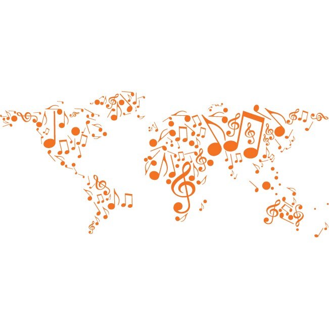 Tarile lumii danseaza - Sticker Decorativ - Portocaliu - 202 x 89 cm